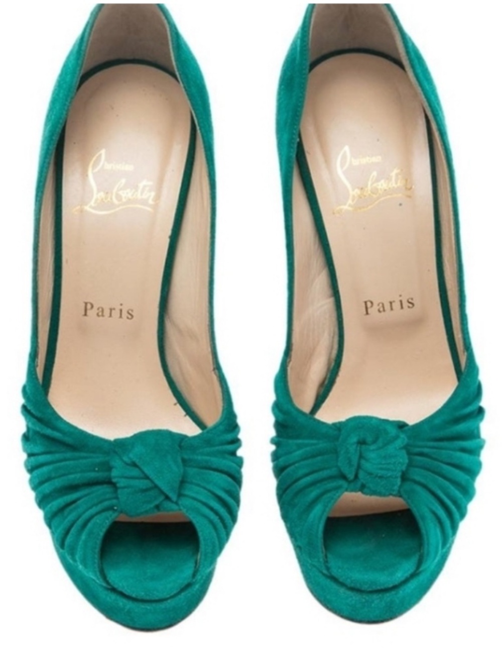 Christian Louboutin Green Suede Greissimo Heels